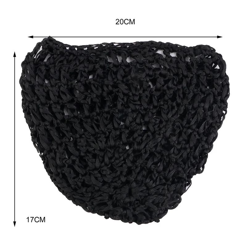 Filet à cheveux en maille pour femmes, bonnets de perruque noirs, bonnet au Crochet fait à la main, 