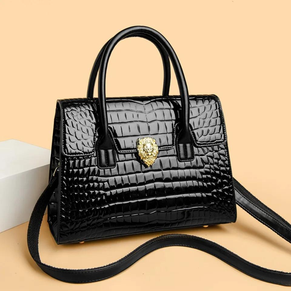 Marque de luxe sacs à main femmes sacs concepteur Sac de transport Alligator en cuir verni épaule ba