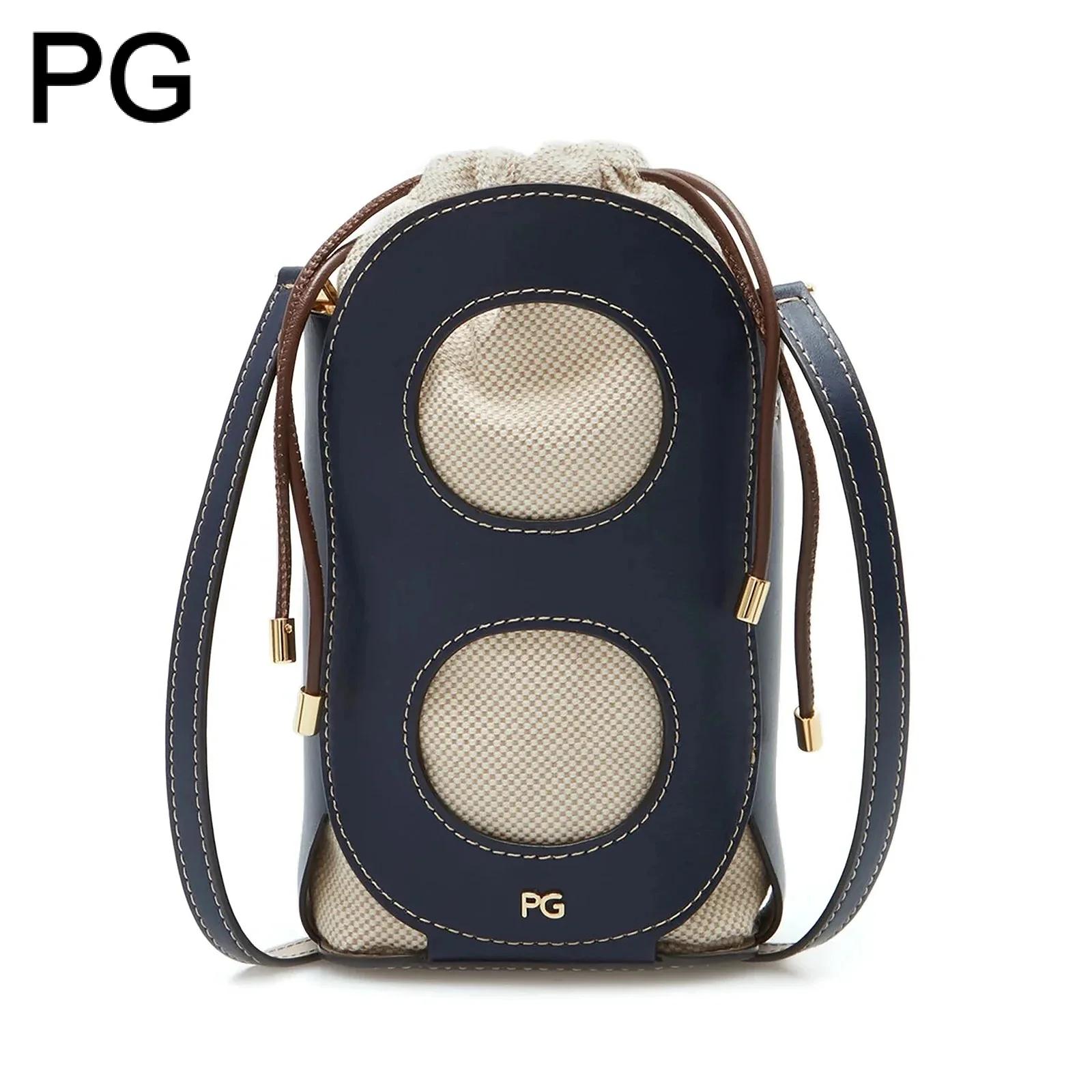 Sac à bandoulière PG pour femme, design ajouré avec cordon de serrage, rétro, polyvalent, haut de ga