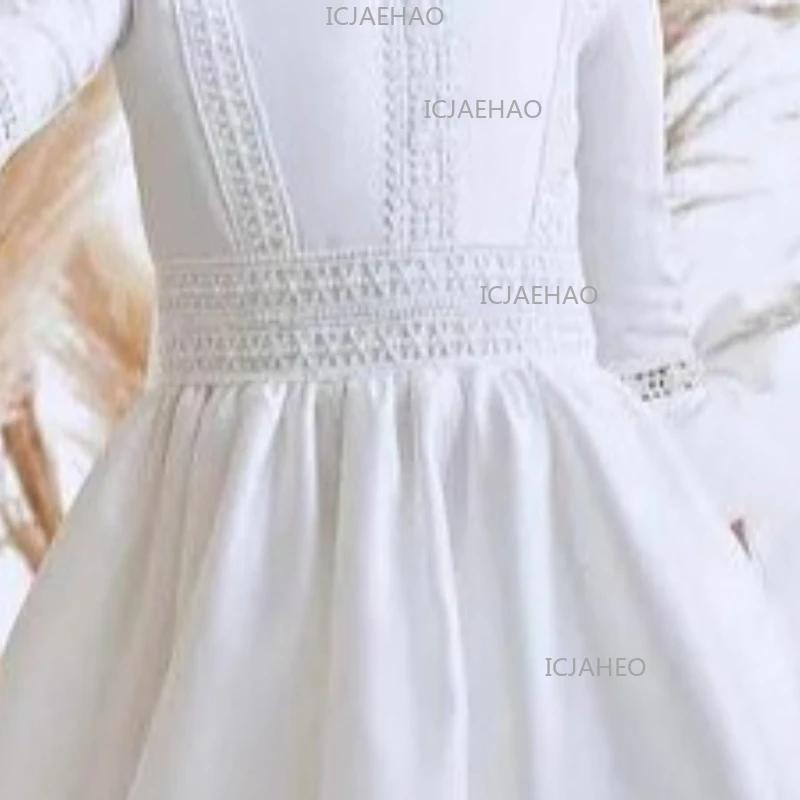 Nouvelle Robe de Cérémonie 2026 pour Enfants à Manches Courtes avec Nœud, Tenue de Fête d'Anniversai