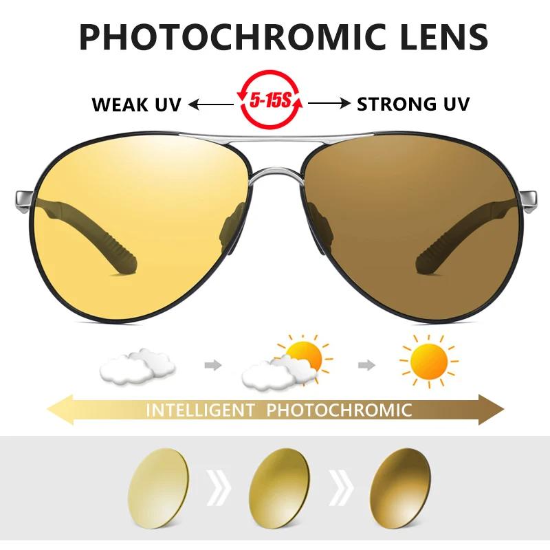 LIOUMO Top qualité luxe Design pilote lunettes de soleil photochromique polarisé Vision nocturne con