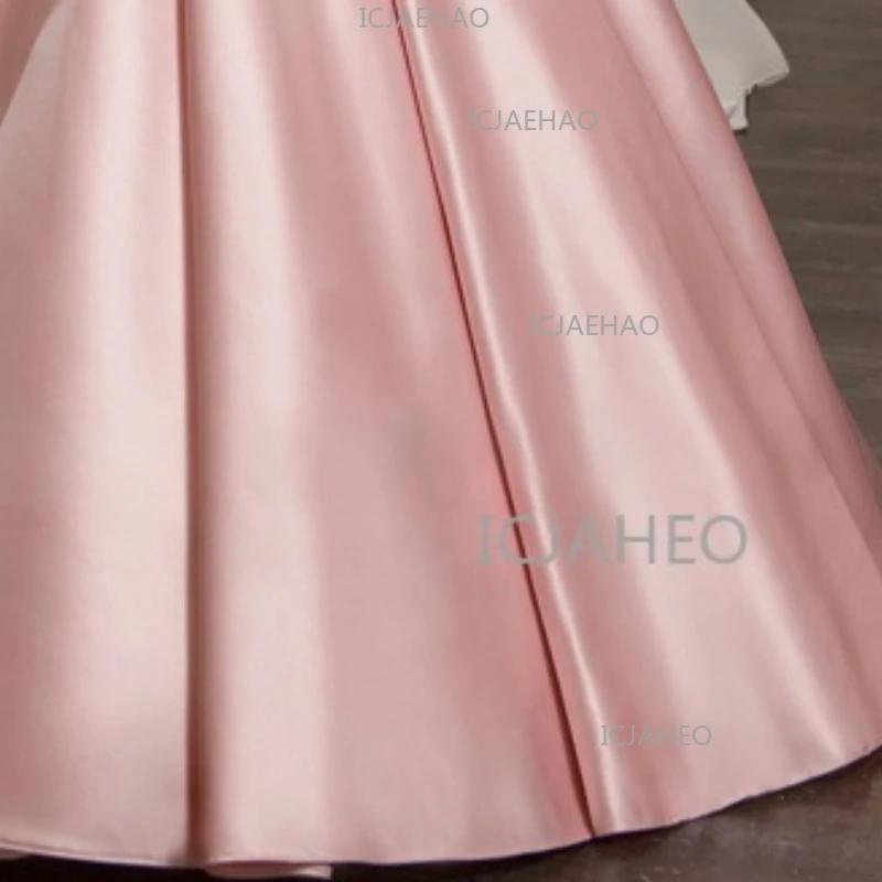 Robe de princesse pour fille 2026, style mode, en dentelle et satin, avec nœud, petite traîne et fle