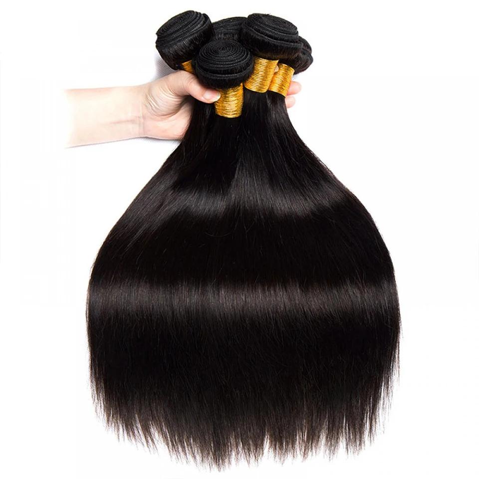 Beautorch-Tissage en Lot Brésilien Remy Naturel Lisse, Extension de Cheveux, Noir de Jais, 8-30 Pouc