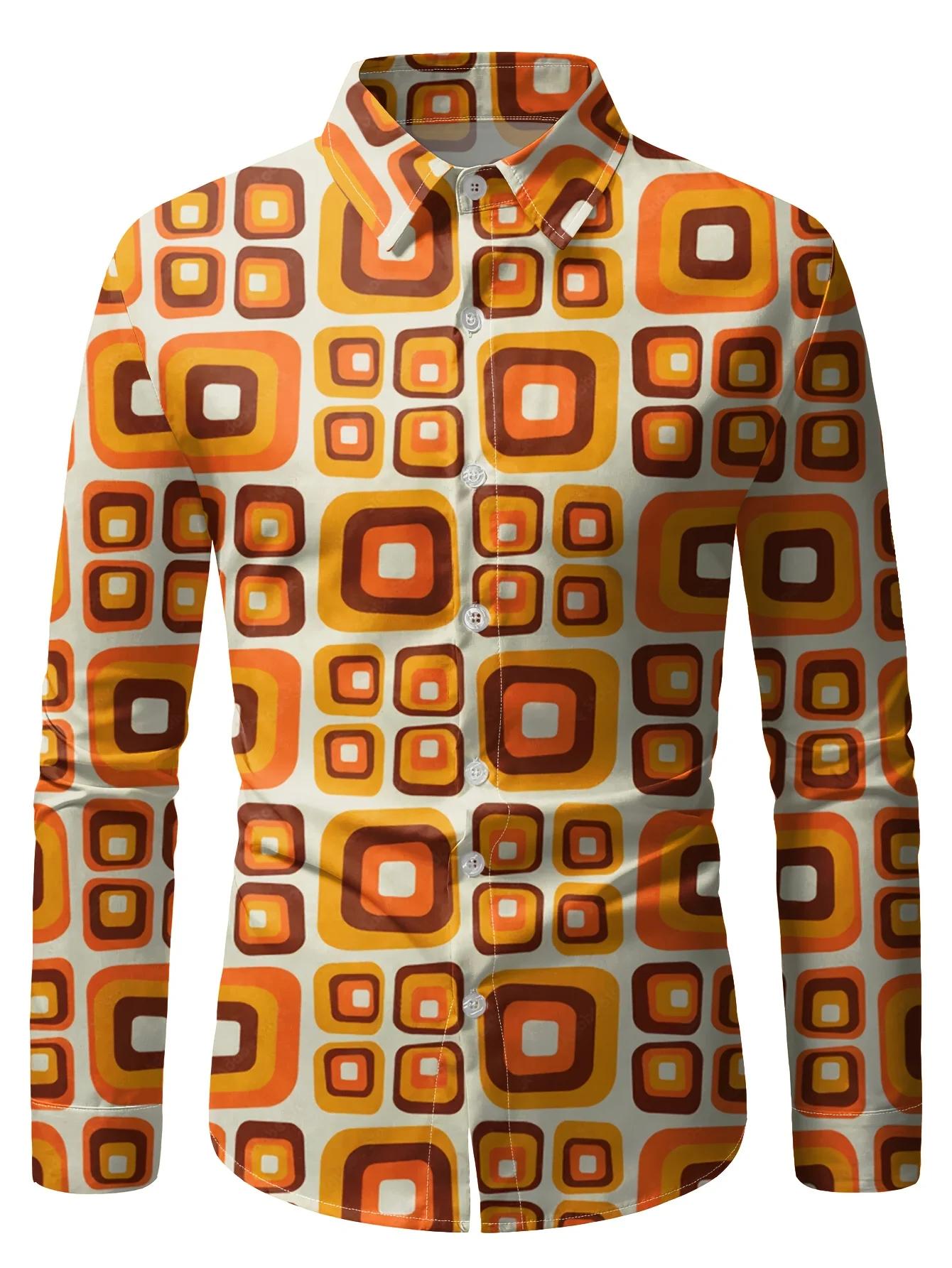 Chemise de soirée disco des années 70 pour hommes des fêtes à thème des années 70 – Chemisier bouton