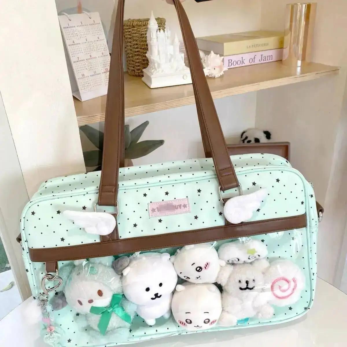Nouveau Sac à Bandoulière Ita Grande Capacité en Dentelle, Style Lolita, avec Poche Transparente, Y2