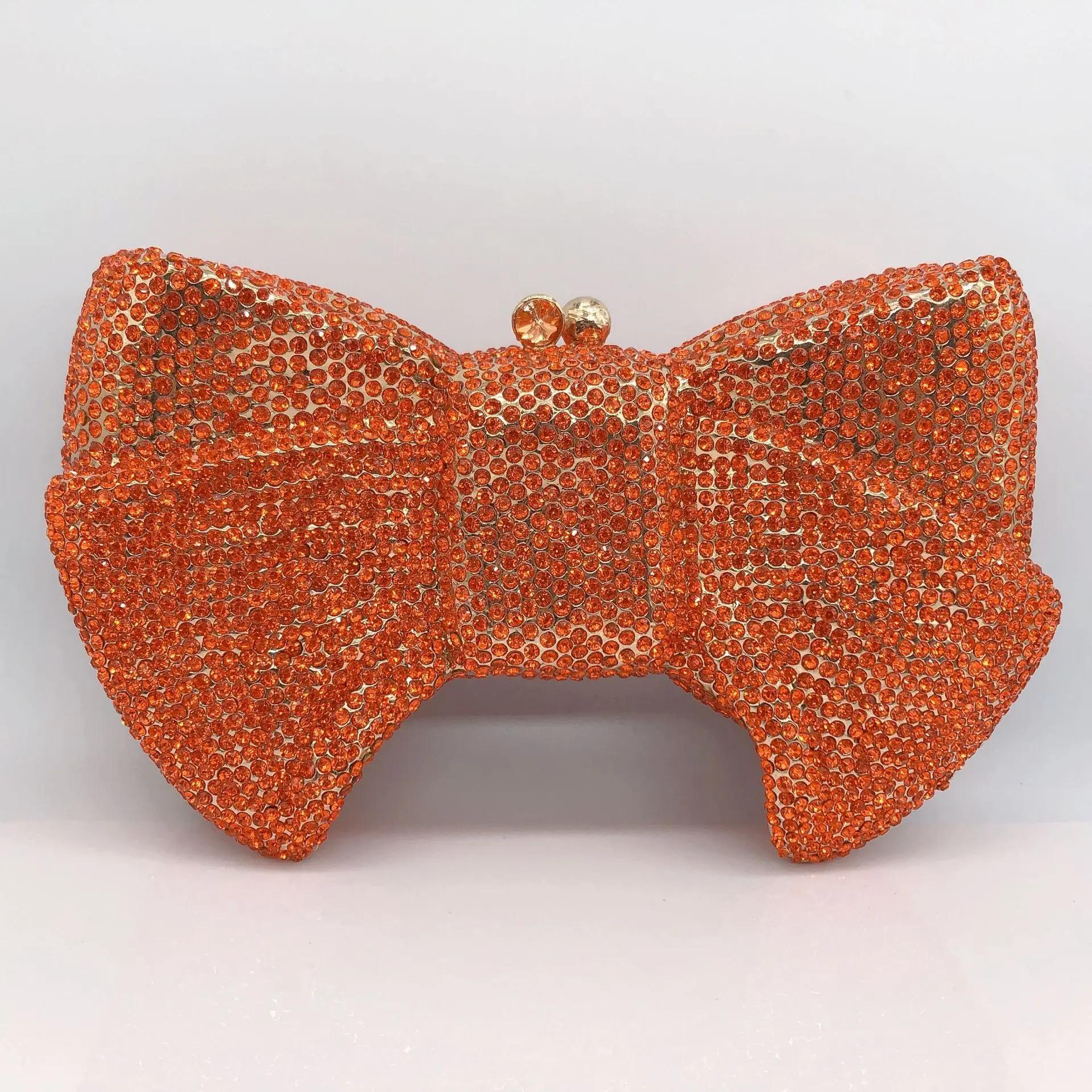 Sac à main en biscuits évidé avec nœud en cristal, sac à main de créateur de luxe, sac à main en pie