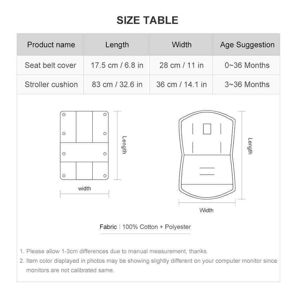 Coussin de poussette et housse de ceinture de sécurité 2 pièces/ensemble, coussin de siège universel
