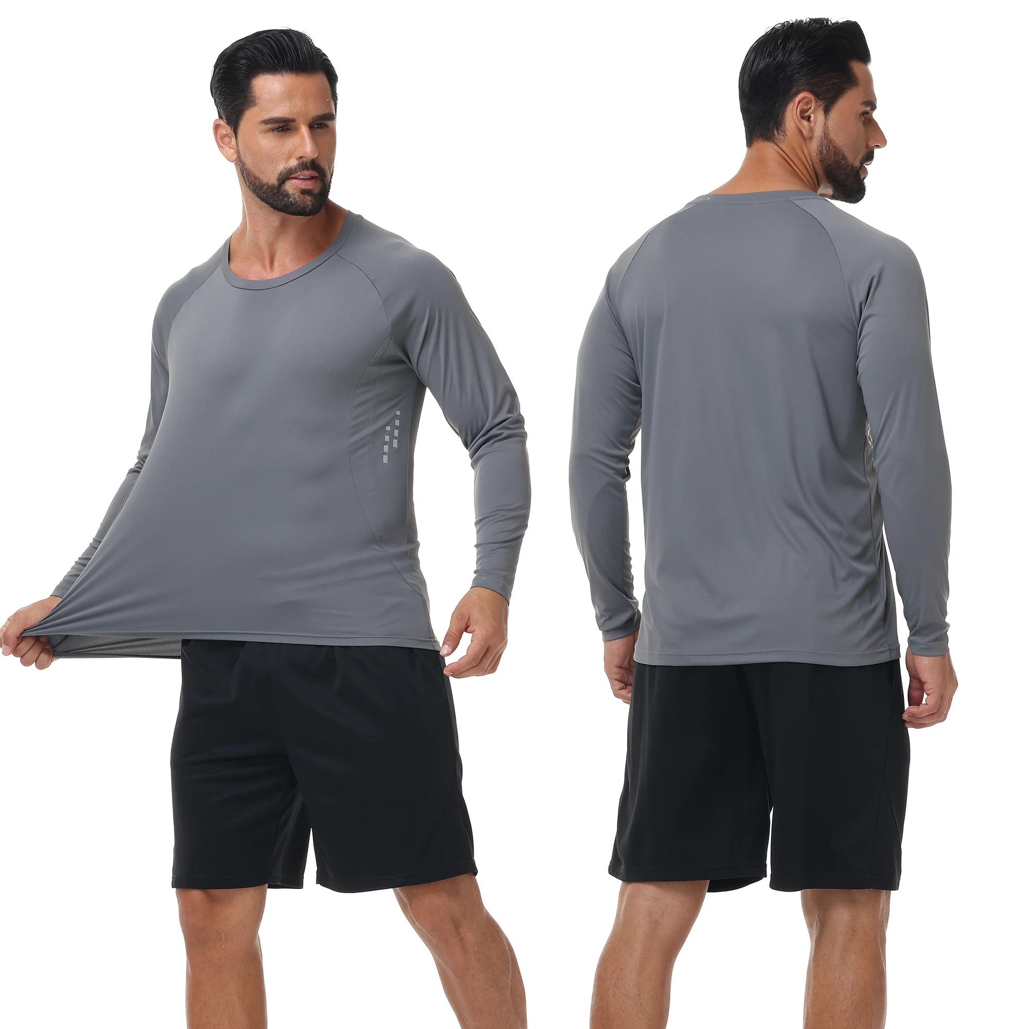 T-shirt à manches longues UPF 50+ pour hommes, haut respirant anti-UV, pull pour la pêche sportive, 