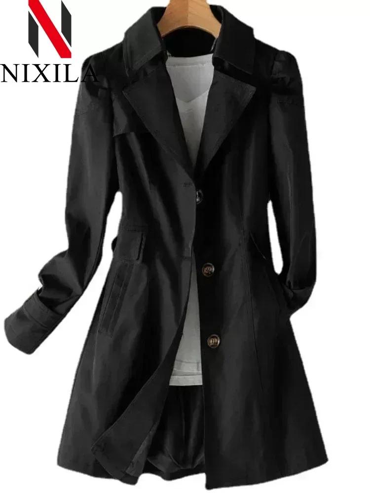 Printemps automne coupe-vent décontracté Version du Long coupe-vent haut mode coréenne dames manteau
