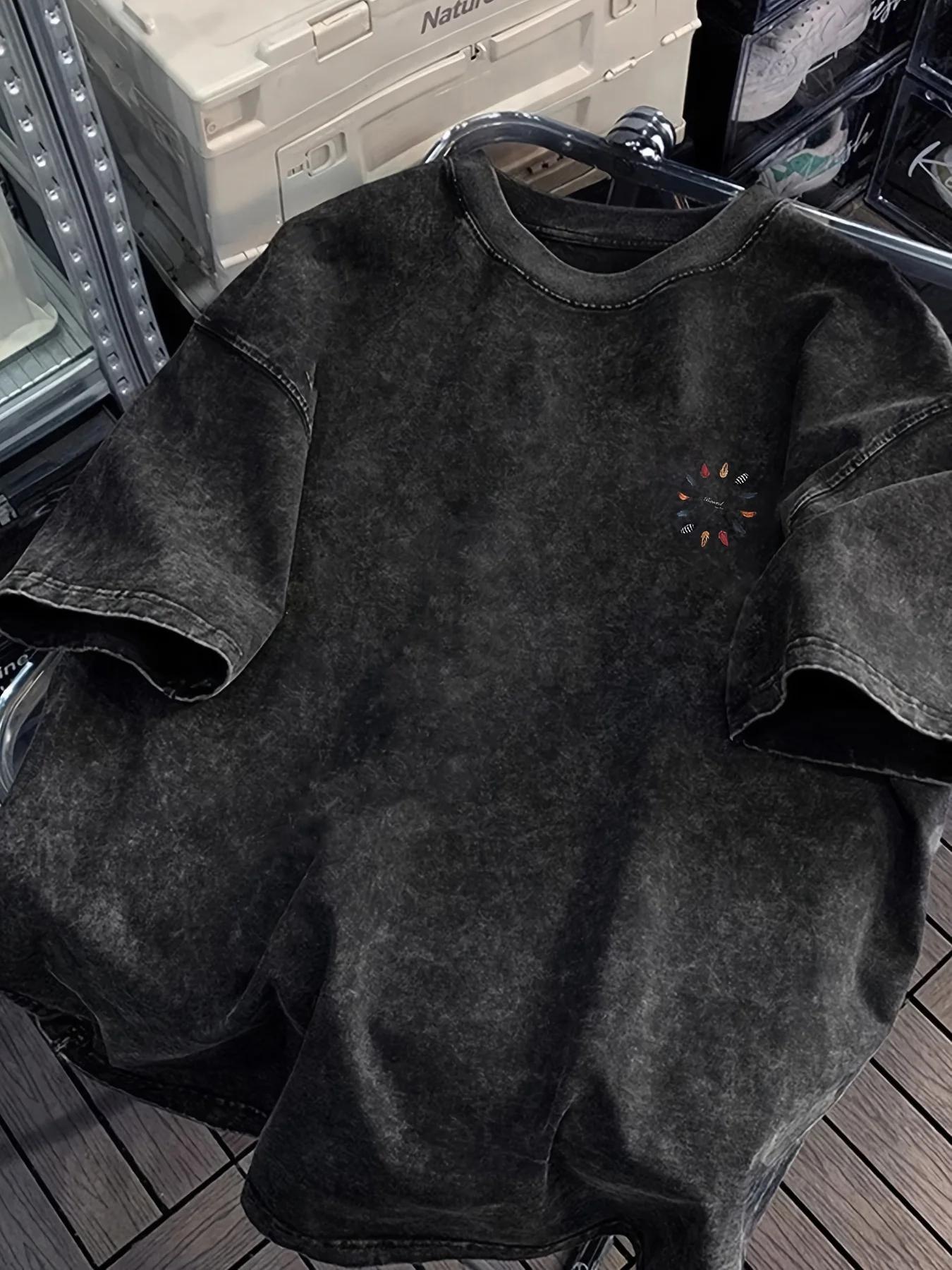 T-shirt d'été pour homme, style vintage, imprimé, col rond, décontracté, pour usage extérieur, 100% 