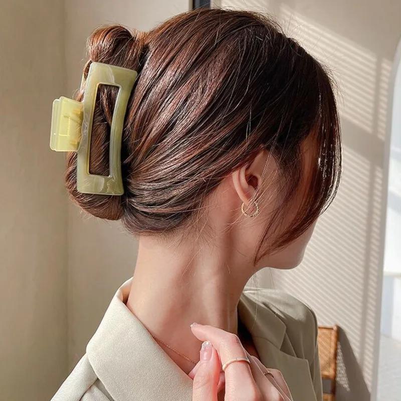 Pince à cheveux en gelée coréenne, pince à cheveux mate, tendance Simple, Barrettes en crabe pour fi