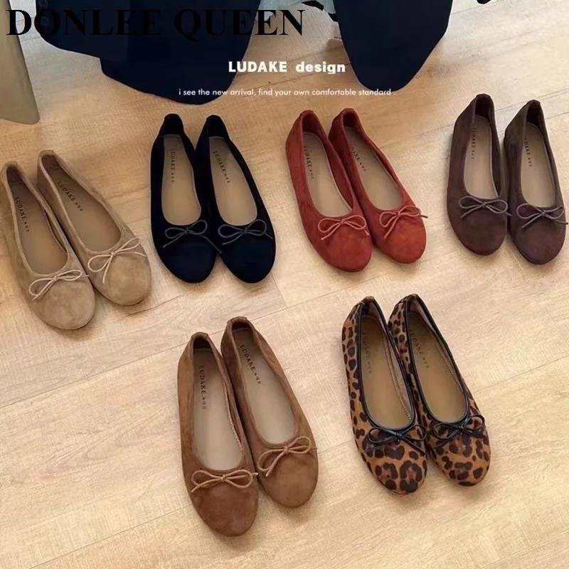 2025 mode léopard chaussures plates femmes ballerine plate mocassins sans lacet mocassins doux bout 