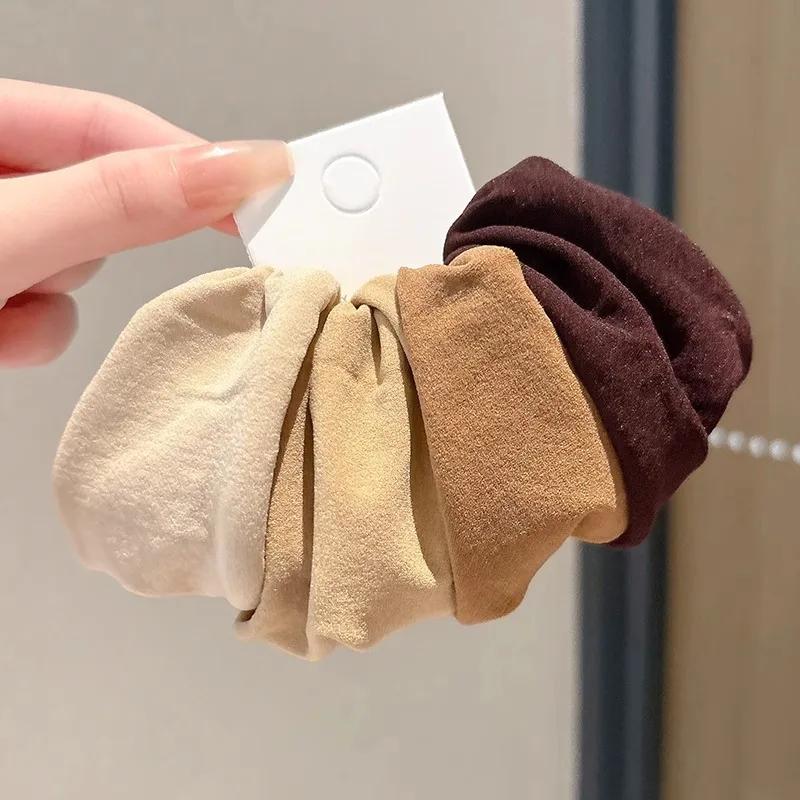 4/5 ensemble solide élargir épaissir bandeau de cheveux cordes femmes élastique pour queue de cheval