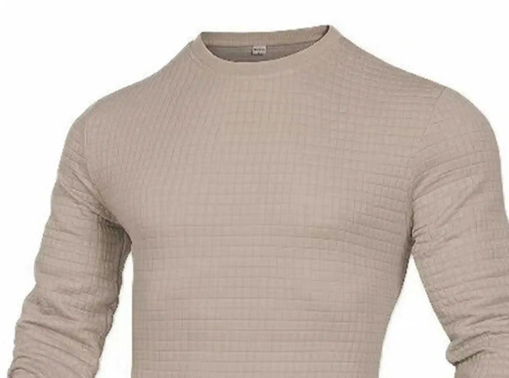 Manteau homme mode petit carreaux gaufré jeunesse col rond jacquard sweat à capuche à carreaux
