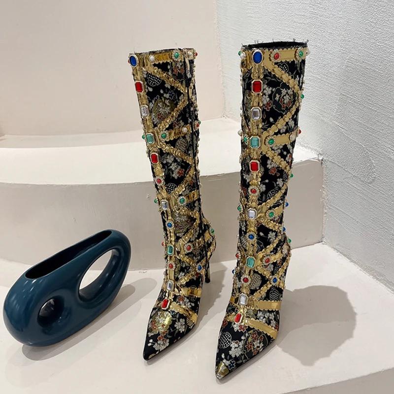 VEYKE-Bottes Hautes au Genou pour Femme, Chaussures à Talons, Travail Manuel, Sexy, Jolie tu, Parker