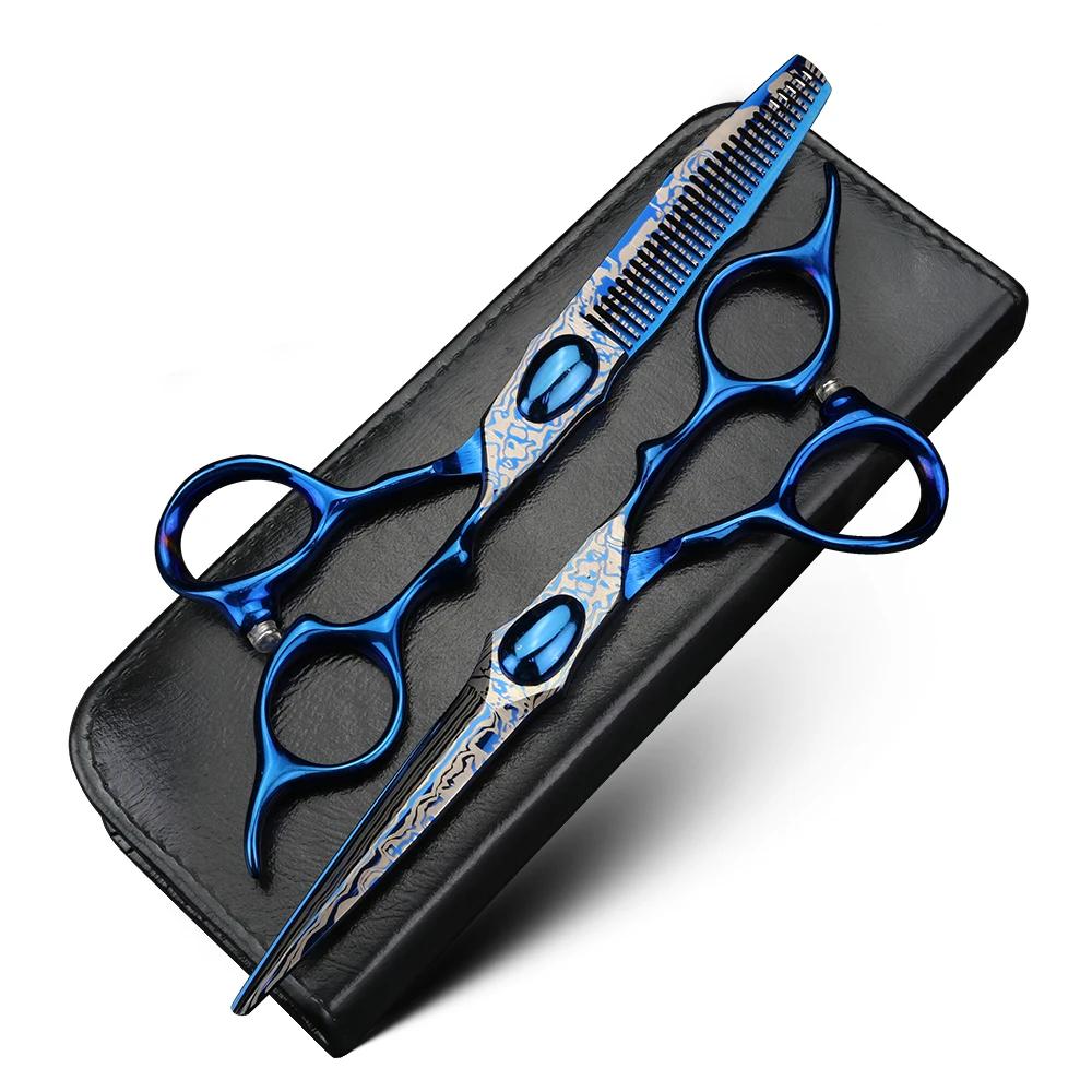 XUANTENG – ciseaux à cheveux Design Alien bleu, 6 pouces, haute dureté, ciseaux de coupe tranchants 