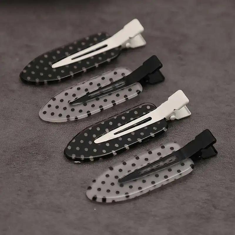 Barrettes à cheveux en acrylique à pois noirs et blancs, minimalistes, maintien sûr, adaptées à un u