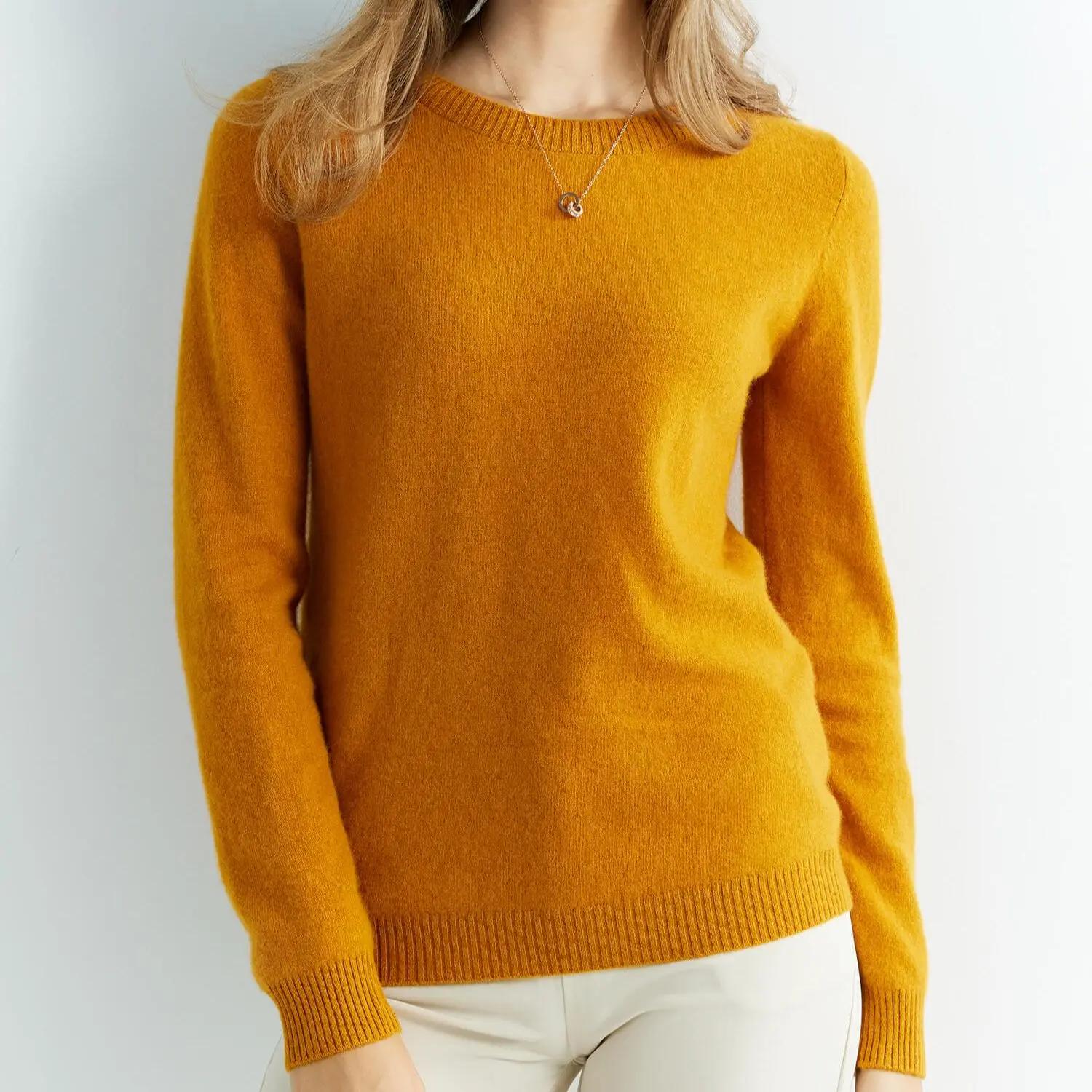 Chandails tricotés pull en cachemire femmes 100% laine mérinos col rond pulls Vintage 2022 hiver aut