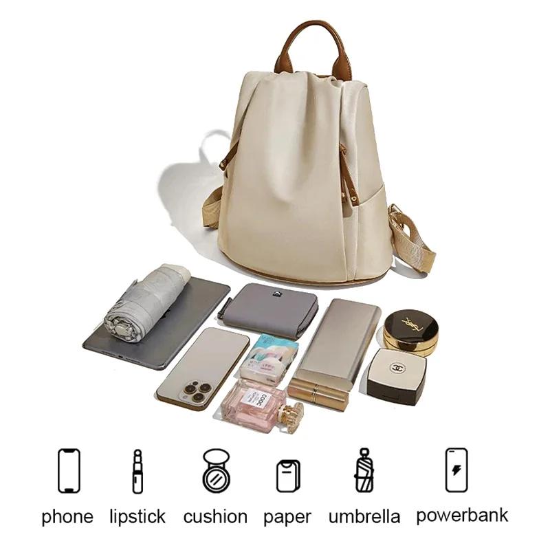 Sac à dos en tissu FOXER pour femme 2026 – Sac à bandoulière tendance avec poignée supérieure pour é