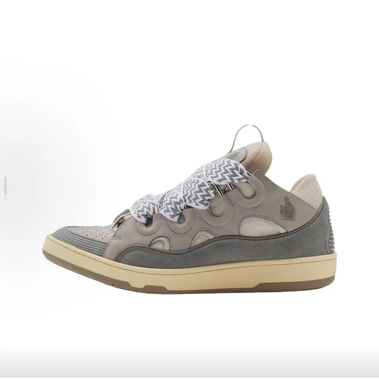 Nouvelles baskets à lacets LANVIN SPORT, plateforme, semelle épaisse, bout rond, couleurs mélangées,
