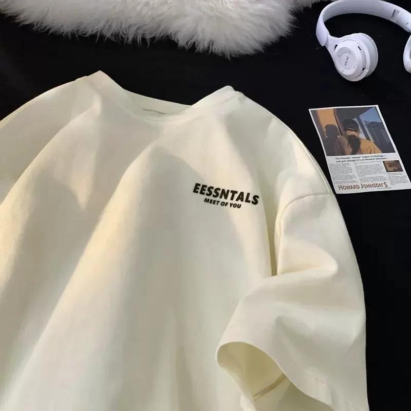 Nouveau style 2026 – T-shirt américain à manches courtes pour homme, style Hong Kong, simple, ample 