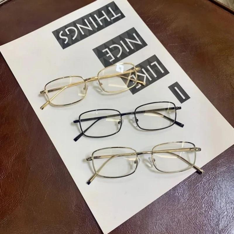 Y2K Harajuku petites lunettes à monture carrée femmes rétro lunettes en métal lunettes claires lunet