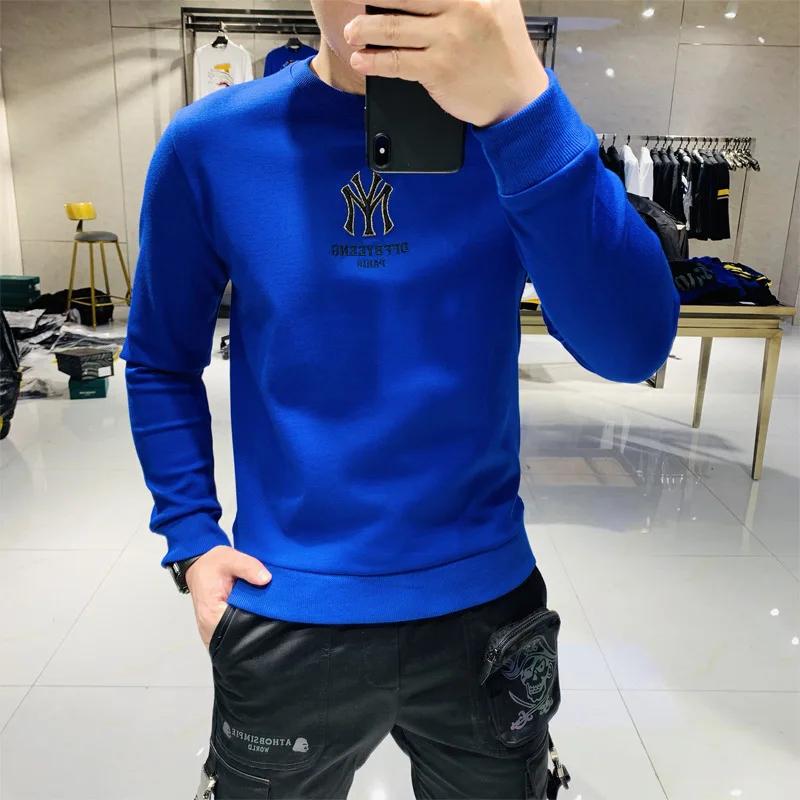 Beaux hommes sweats à capuche Simple marque Logo broderie nouveau automne conception coréenne pull d