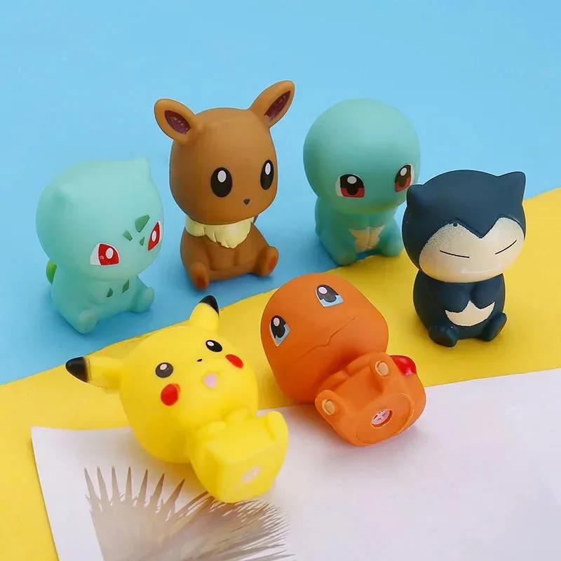Figurines Pokemon Pikachu, 6 pièces, salle de bain, douche, bébé, enfants, jouets de bain d'eau, dou