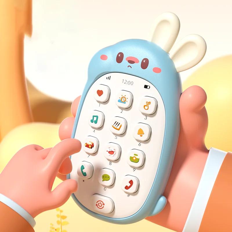 Jouets lapin pour enfants, téléphones mobiles, puzzle à croquer pour bébé, téléphone musical multifo