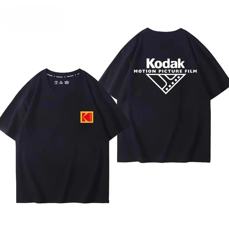 T-shirt Homme Tendance 2026 Kodak en Coton Imprimé Style Rétro pour Loisirs Décontractés et Streetwe