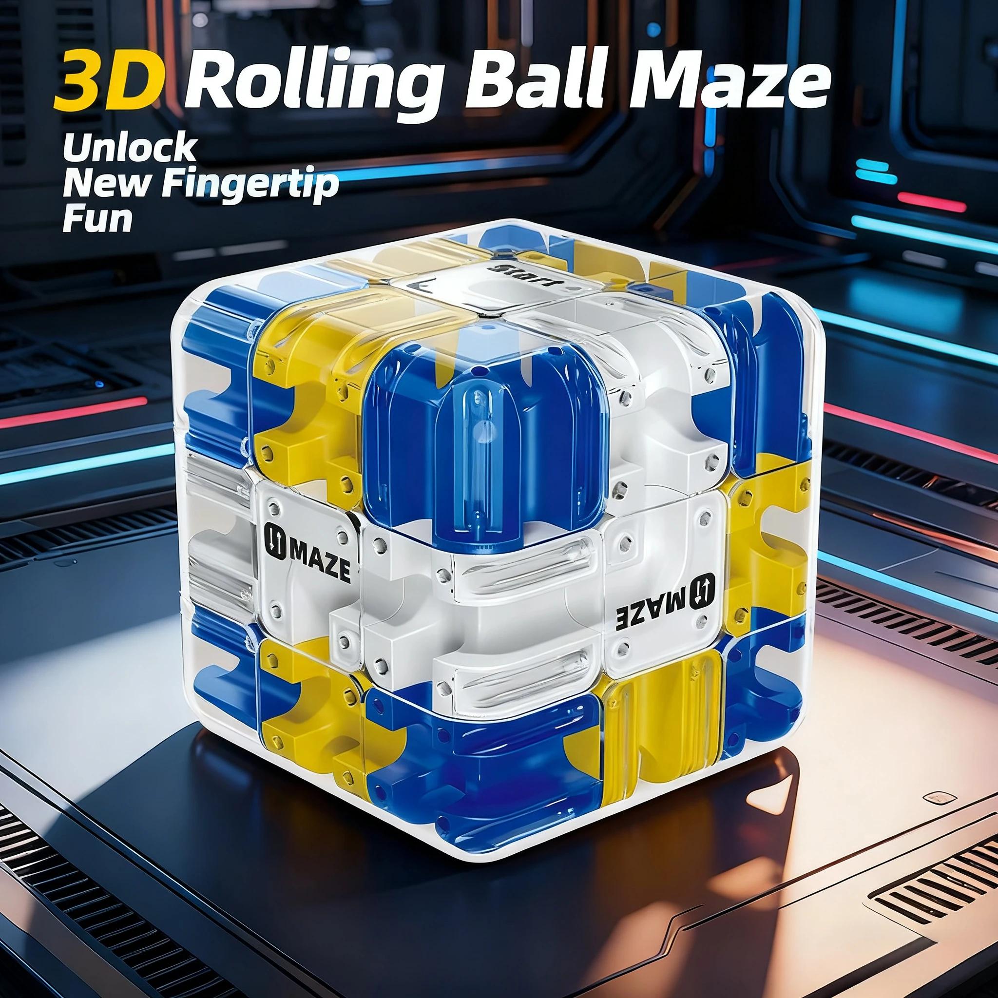 Cube magique roulant à billes 3D, labyrinthe pour enfants, jouet de fidélisation, pensée logique, so