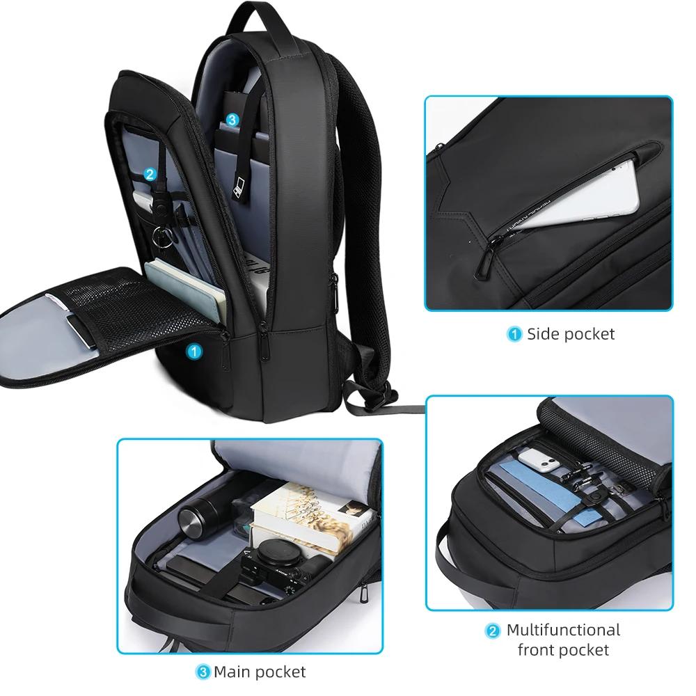 Heroic Knight Slim homme sac à dos pour ordinateur portable sac d'école étanche avec chargement USB 