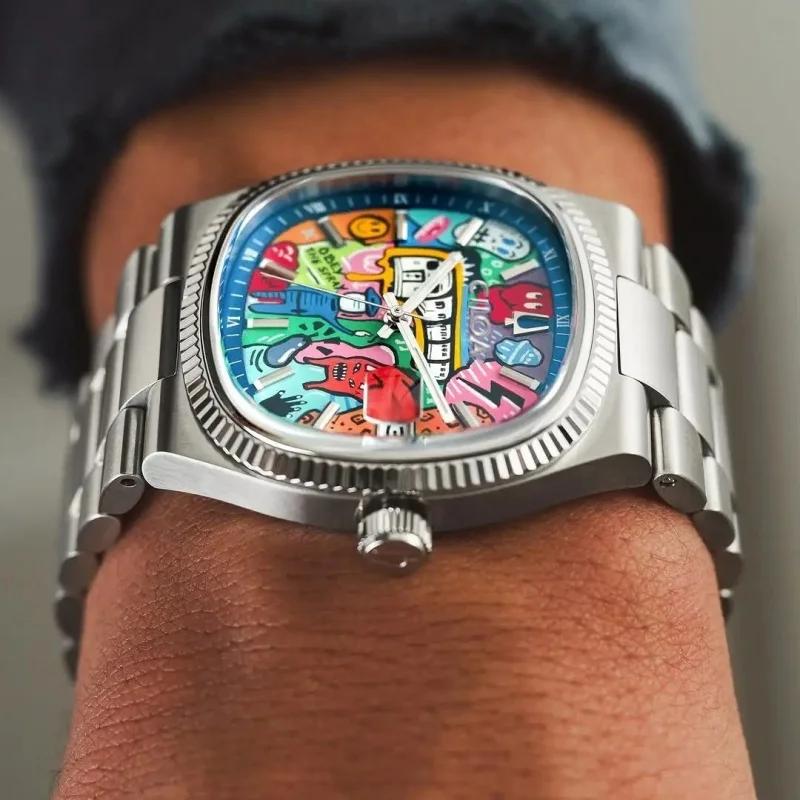Montre carrée rétro pour homme, marque de luxe légère, cadeau authentique, nouvelle collection 2026,