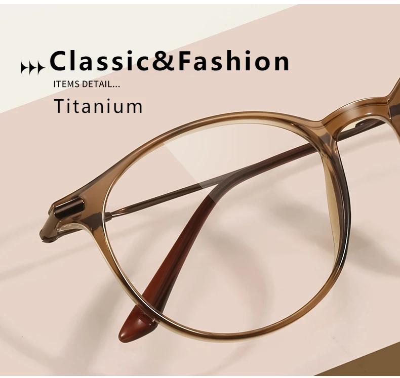 CAIDERONI classique cercle titane montures optiques Anti-lumière bleue lunettes de lecture femmes et