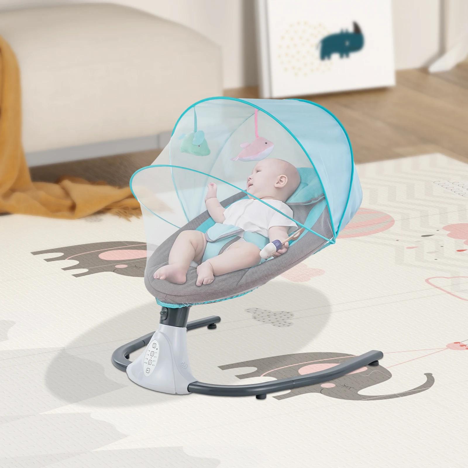 Berceau électrique pour bébé, chaise à bascule automatique pour nouveau-né avec musique Bluetooth et