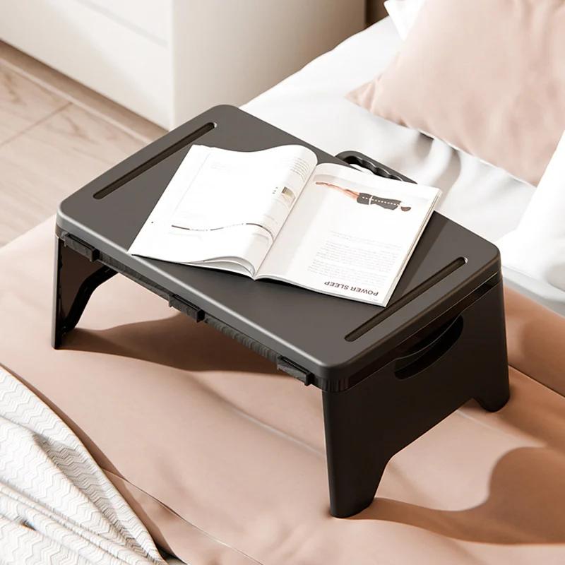 Table pliante pour ordinateur portable avec compartiments de rangement - Plateau robuste pour ordina