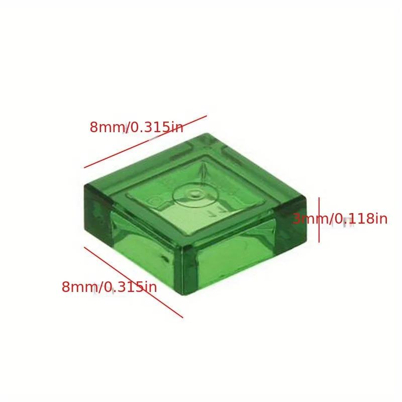 Briques colorées transparentes 1x1, 200 pièces, carrelage plat, blocs de construction lisses, bricol