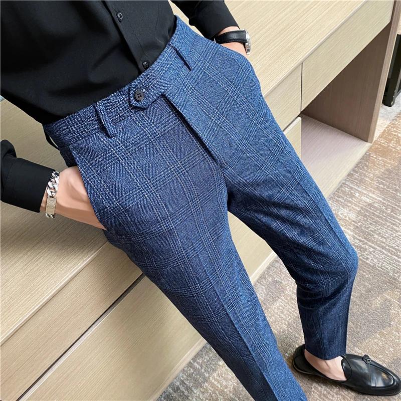 Les pantalons à carreaux pour hommes de printemps et d'automne sont tendance, à la mode, cool et pol