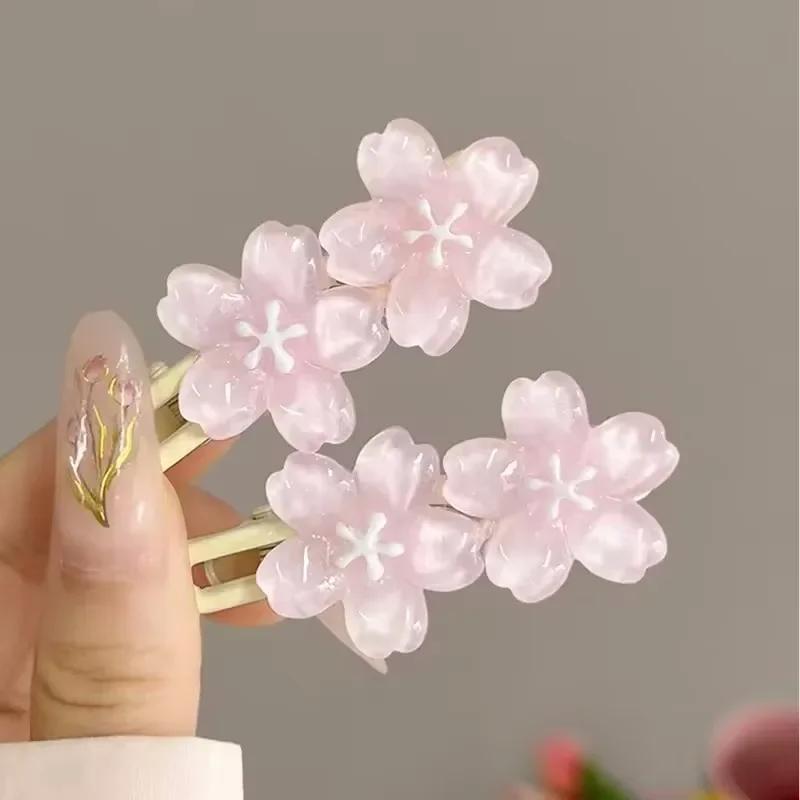 2 pièces Anime carte Captor Sakura mignon rose fleur crémeuse Bb épingle à cheveux côté pince à chev