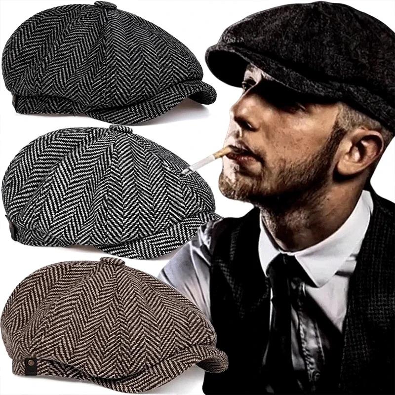 Chapeau classique pour hommes casquettes Vintage rétro Tweed Peaky Blinders béret chapeau casquette 