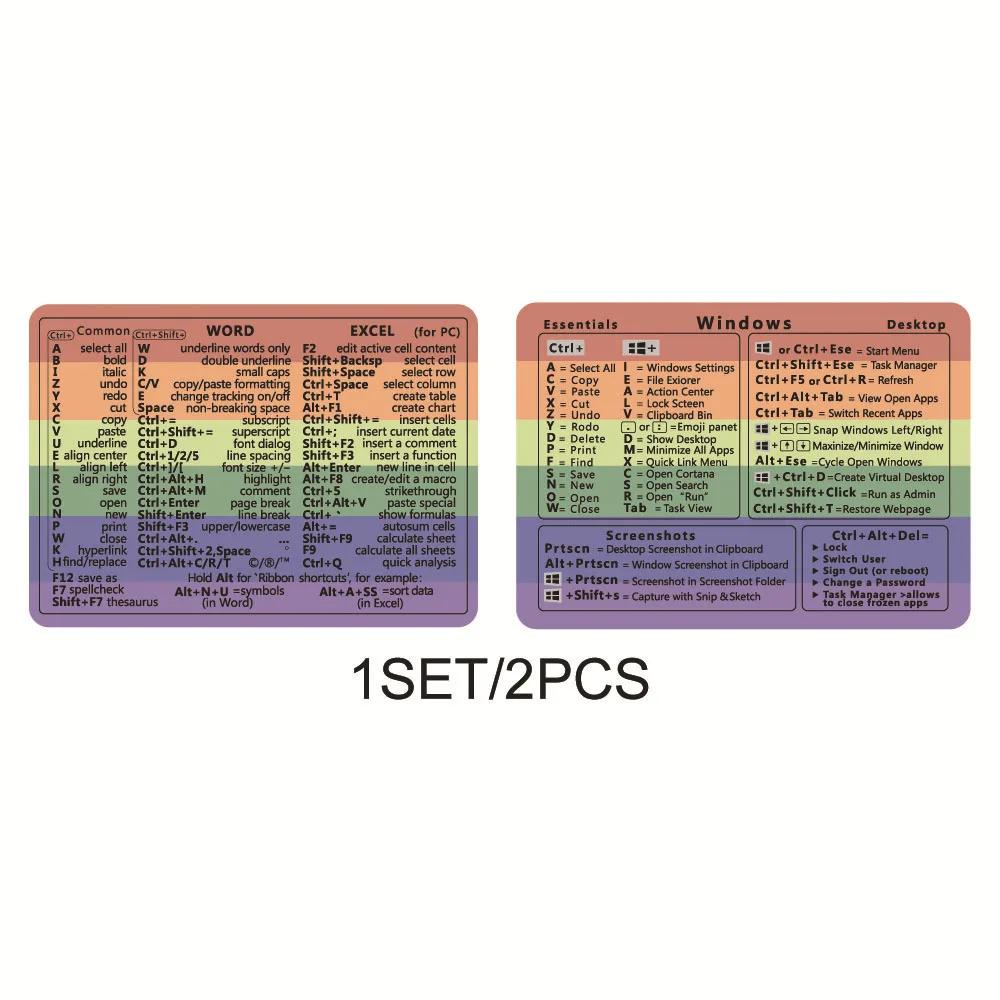 Autocollants de raccourci de clavier, Guide de référence rapide Windows + Word/Excel, autocollants d