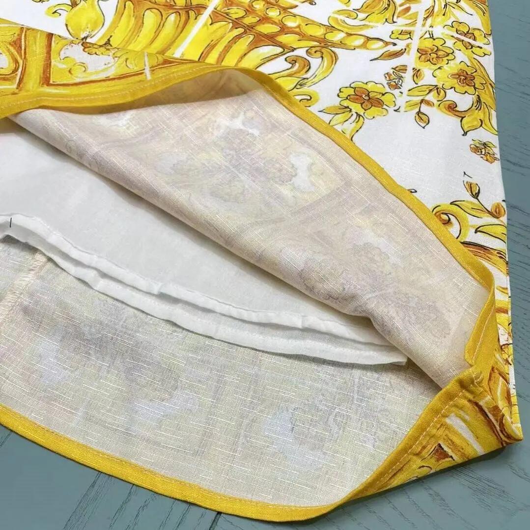 Robe d'été jaune en coton pour filles, vêtements pour enfants, nouvelle collection 2024