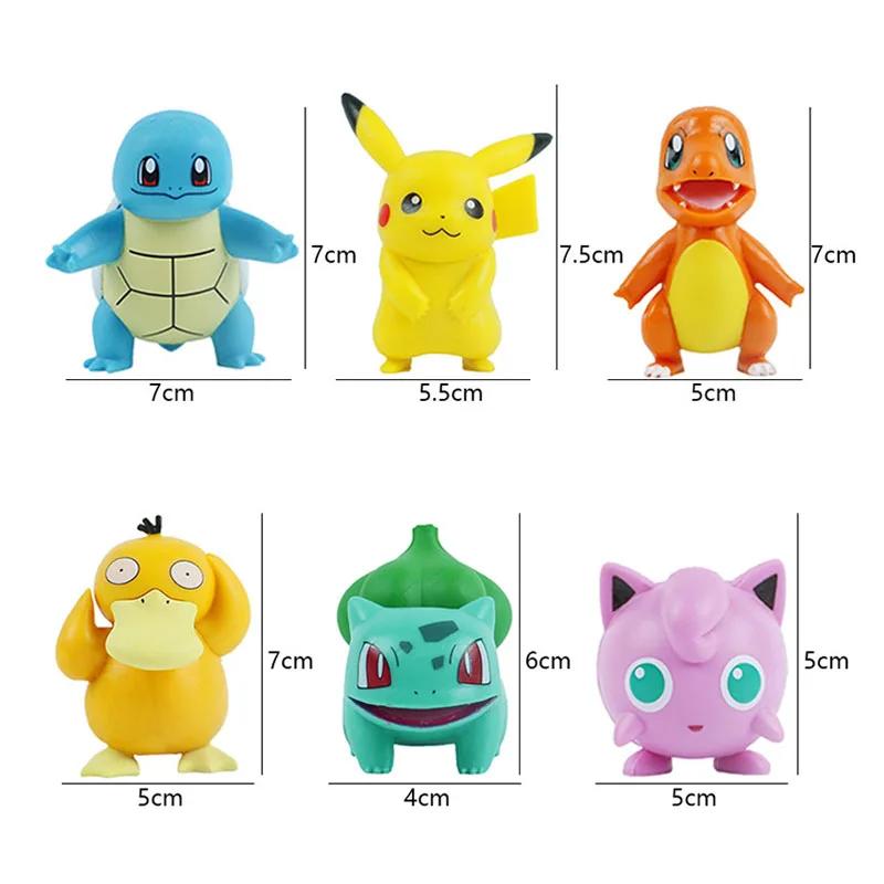 Figurines d'action Pokemon Pikachu, jouets, modèle Charmander, Psycanard, écureuil, Jigglypuff, Bulb