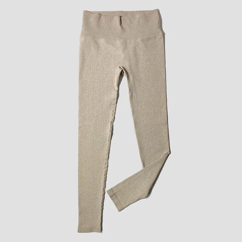 Pantalon de Yoga sans couture, Leggings de sport, taille haute, couleur unie, pleine longueur, pour 