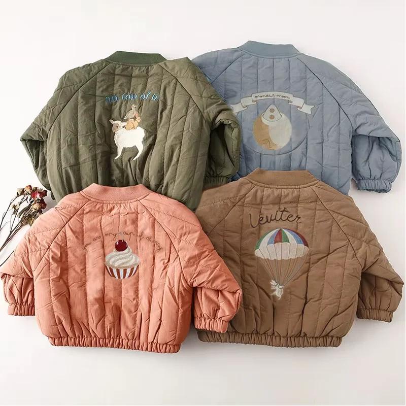 Veste polaire brodée printemps automne bébé garçon fille - Manteau coton manches longues extérieur