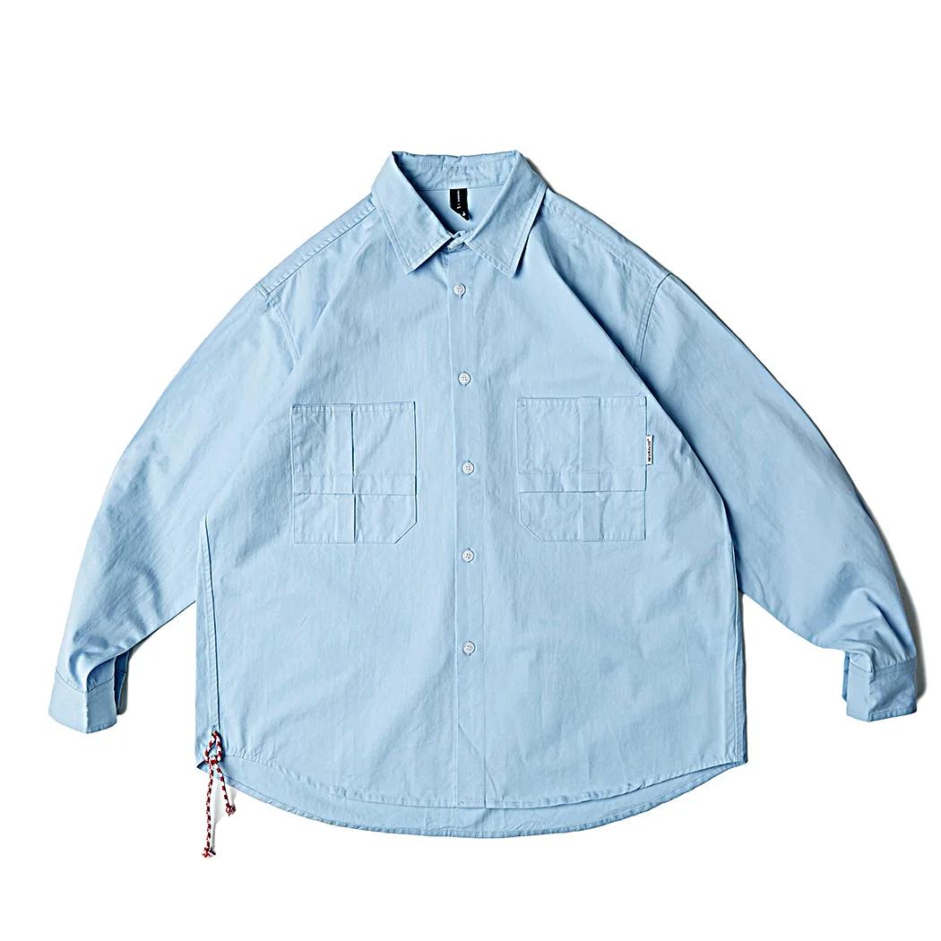 Cityboy-Chemises cargo en coton à manches longues pour hommes, Streetwear japonais pour adolescents,