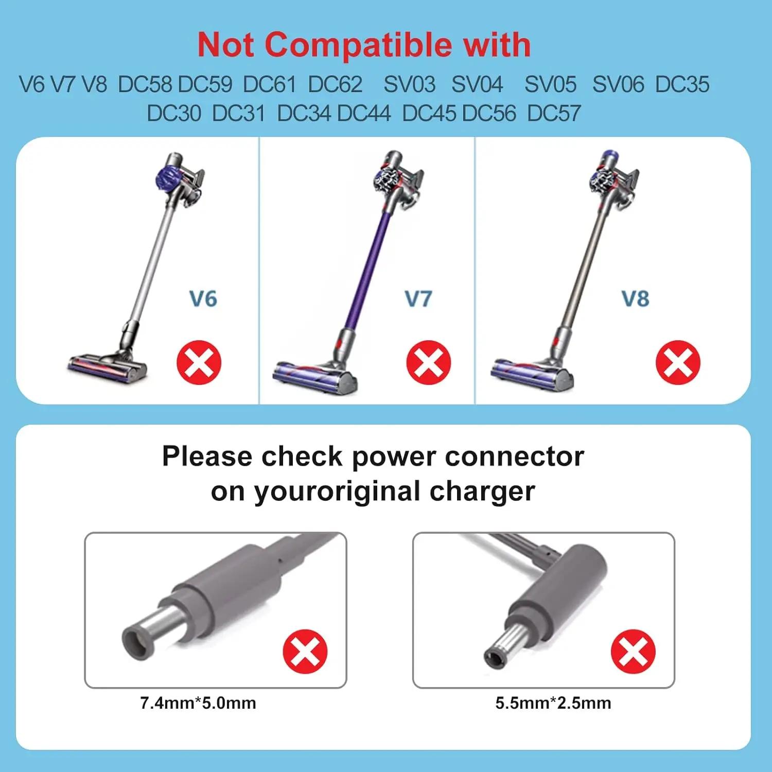 Chargeur de remplacement pour aspirateur Dyson V10, V11, V12, V15, SV12, SV14, SV16, SV20, SV22, ali