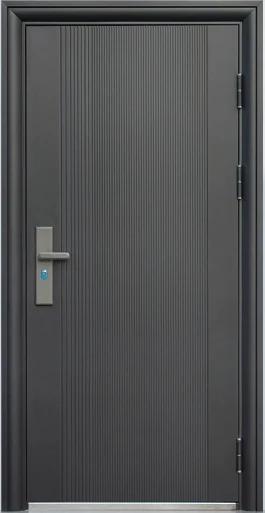 Porte de sécurité d'entrée extérieure en acier d'usine chinoise, porte en acier de conception simple
