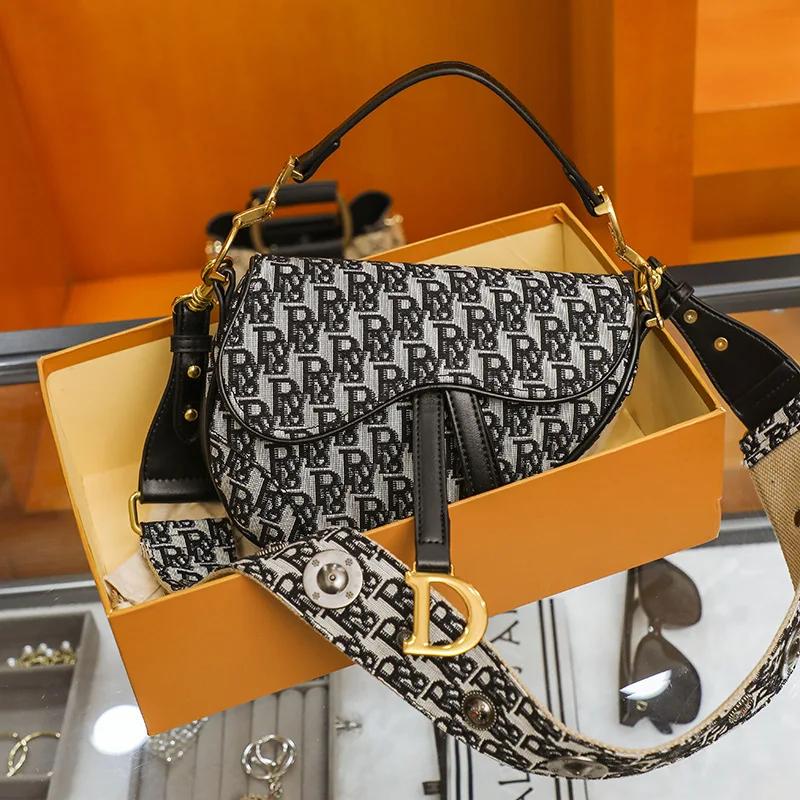 Sac à main en demi-cercle brodé irrégulier pour femmes, sac de selle à large bandoulière, asymétriqu