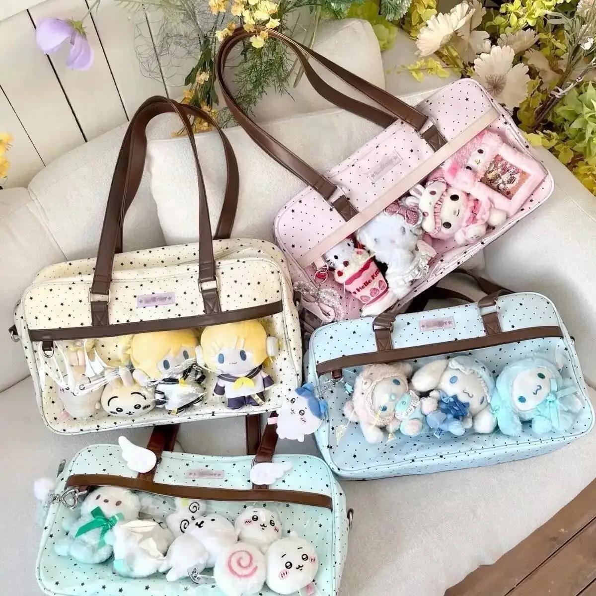 Nouveau Sac à Bandoulière Ita Grande Capacité en Dentelle, Style Lolita, avec Poche Transparente, Y2